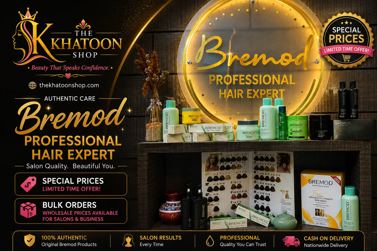 Bremod professional hair care products available from The Khatoon Shop