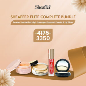 Sheaffer Elite Complete Bundle - Powder Foundation, High Coverage, Compact Powder & Lip Gloss