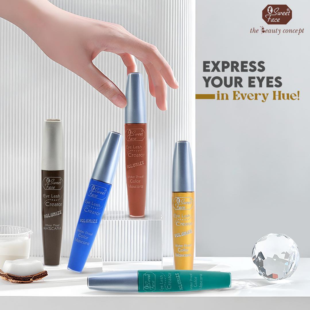 SweetFace Waterproof Color Mascara – Vibrant, Smudge-Proof Lash Mascara