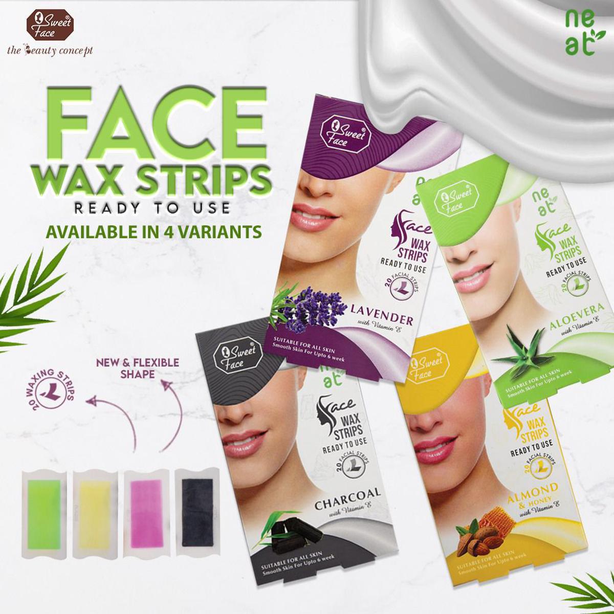 SweetFace Face Wax Strips – 20 Ready-to-Use Strips for Gentle Facial Hair Removal