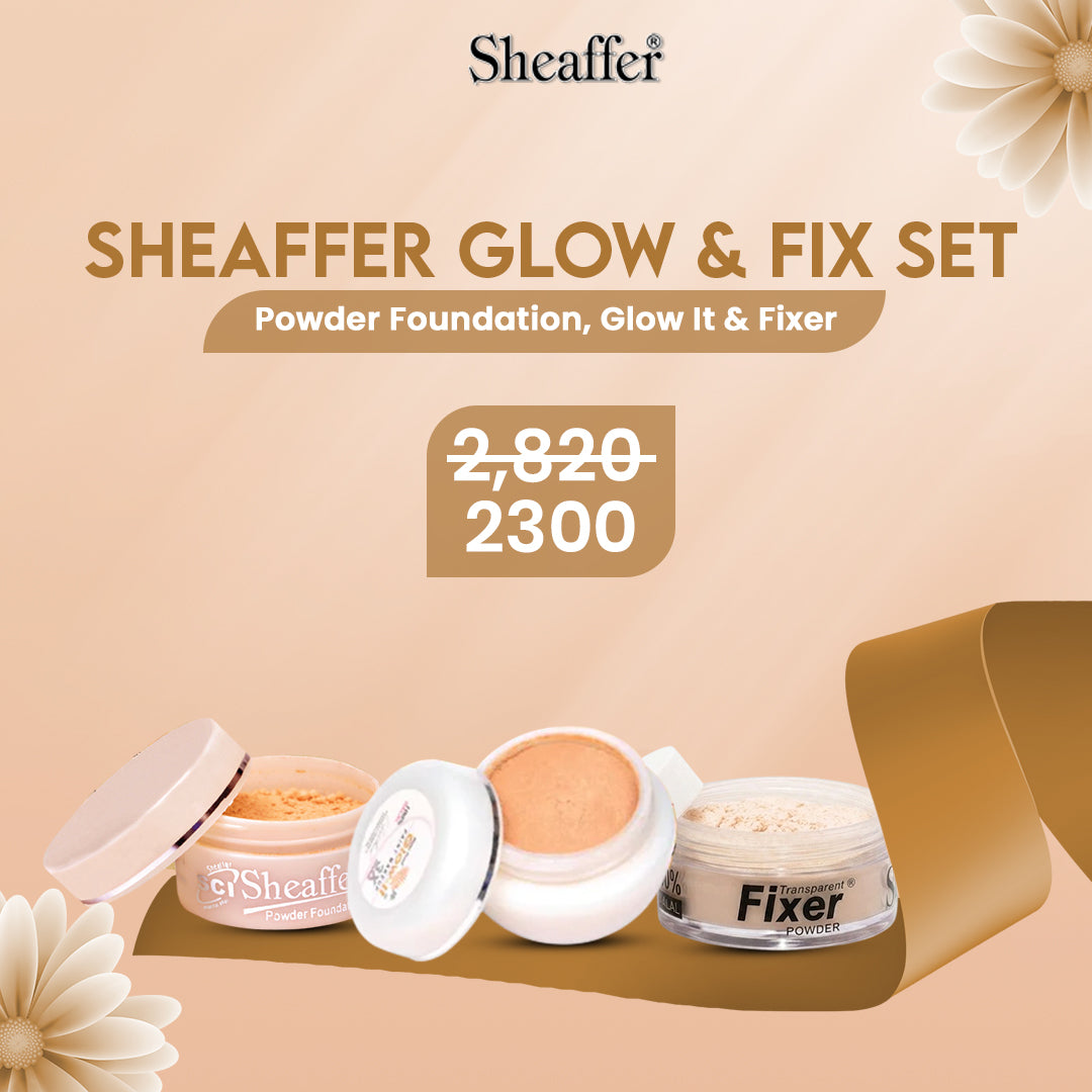 Sheaffer Glow & Fix Set - Powder Foundation, Glow It & Fixer Powder