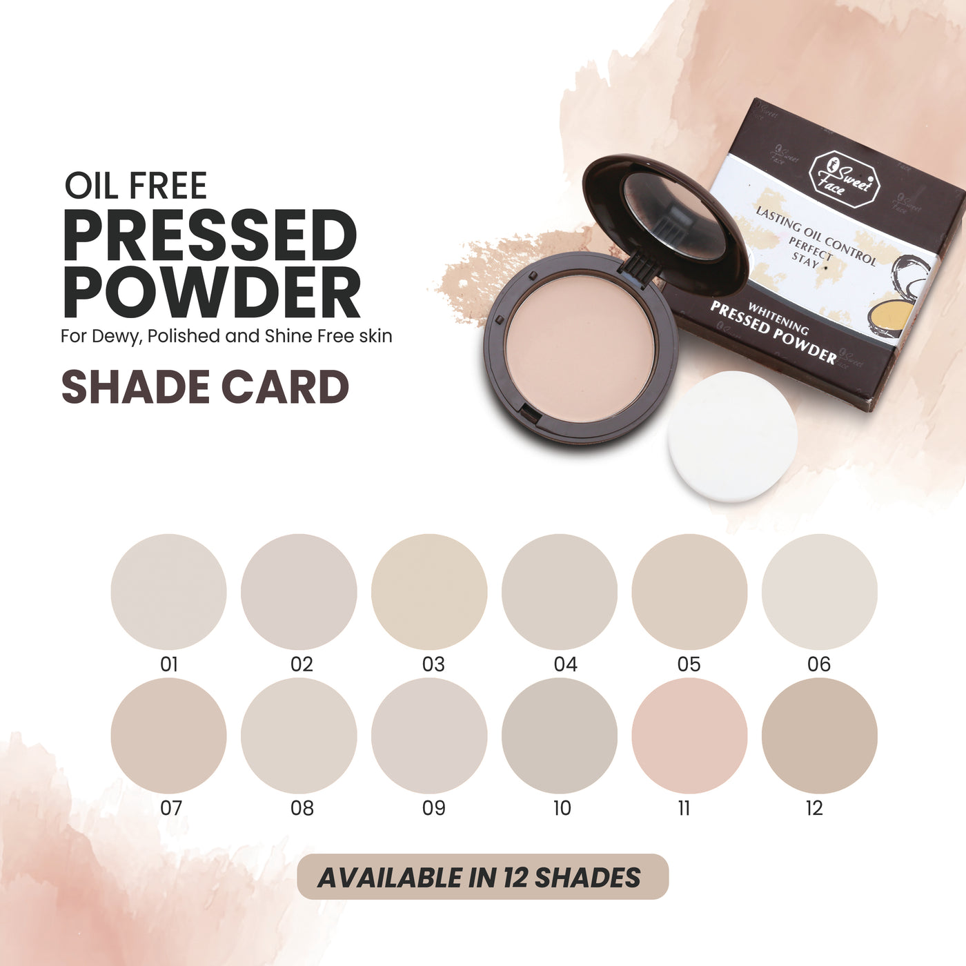 Oil Control Pressed Powder – Lightweight, Shine-Free Matte Finish