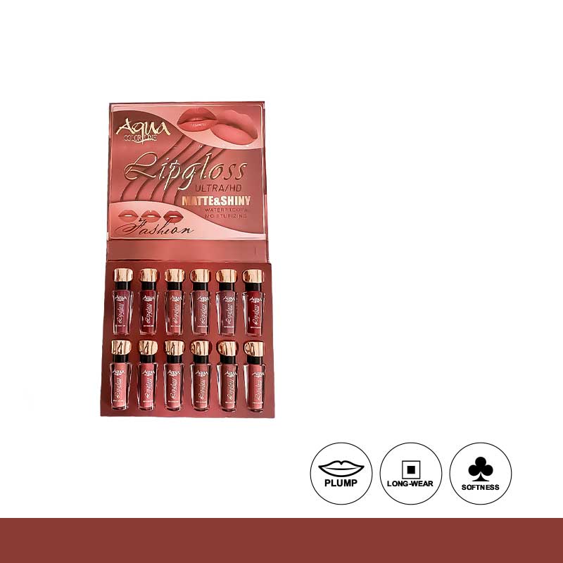 Aqua Color Line 12 Pieces Lip Gloss