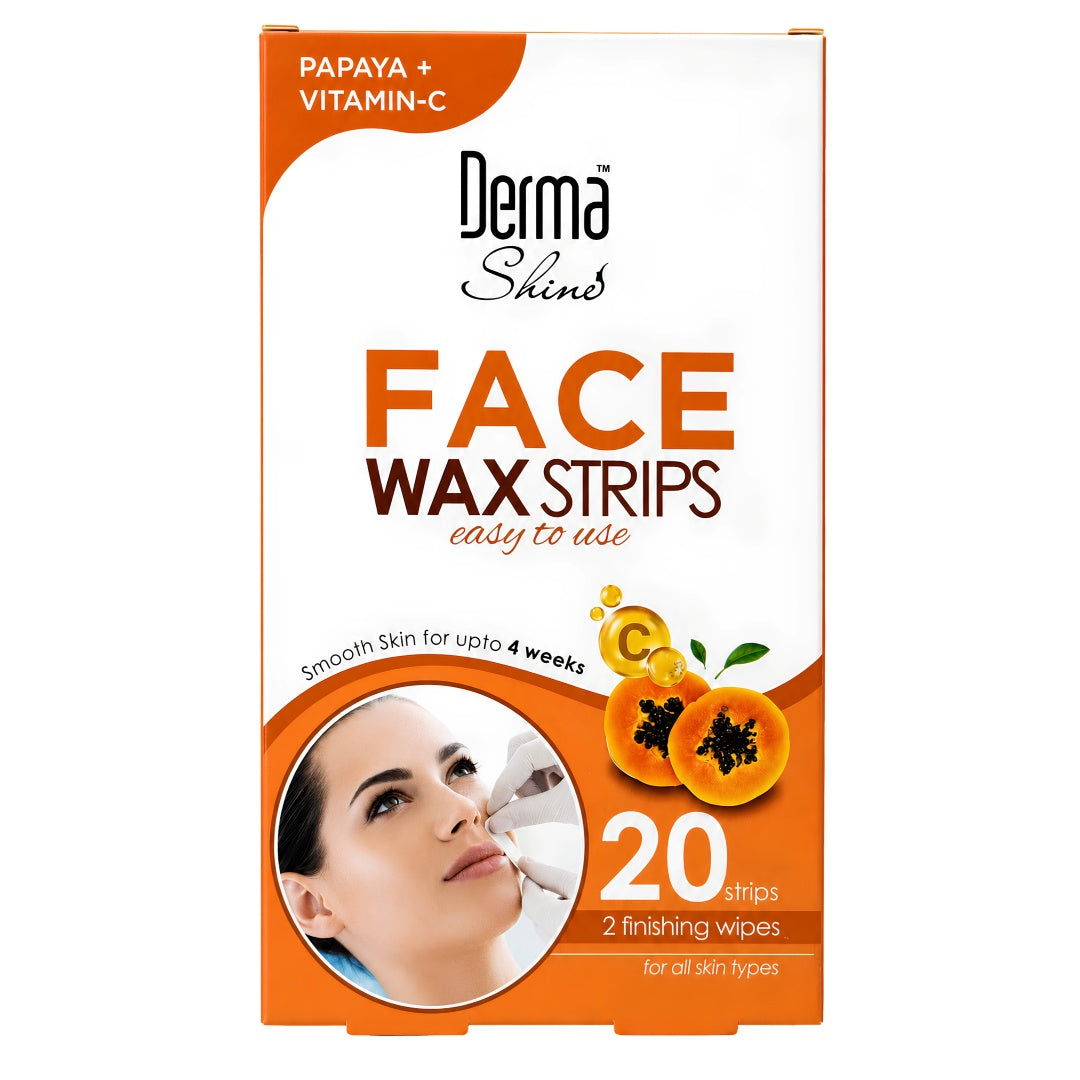 Derma Shine Face Wax Strips Papaya + Vitamin C