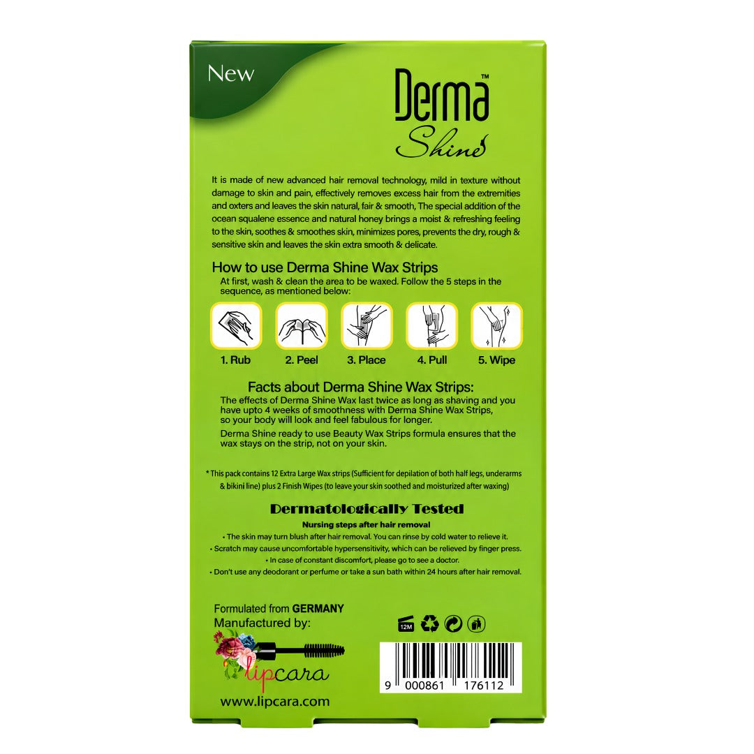 Derma Shine Full Body Wax Strips - Aloe Vera Extracts