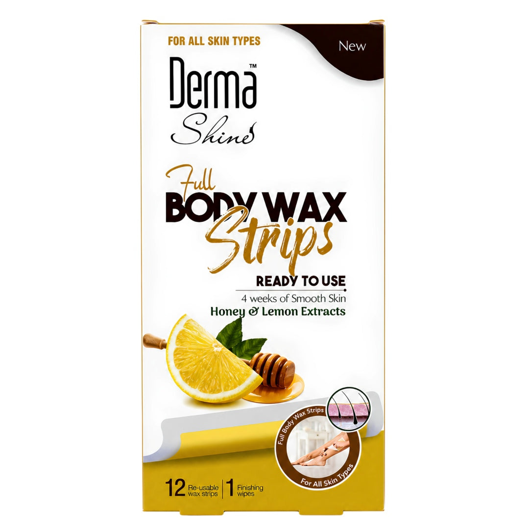 Derma Shine Full Body Wax Strips - Honey & Lemon Extracts