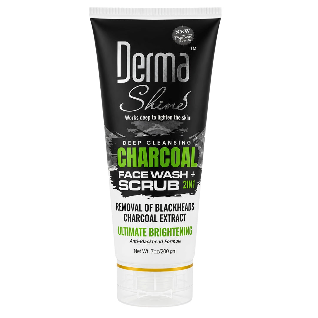 Derma Shine Charcoal Face Wash+Scrub (2 in 1)