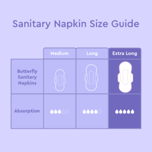 Butterfly Breathables Organic Cotton Sanitary Pads Extra Long 10 Pcs