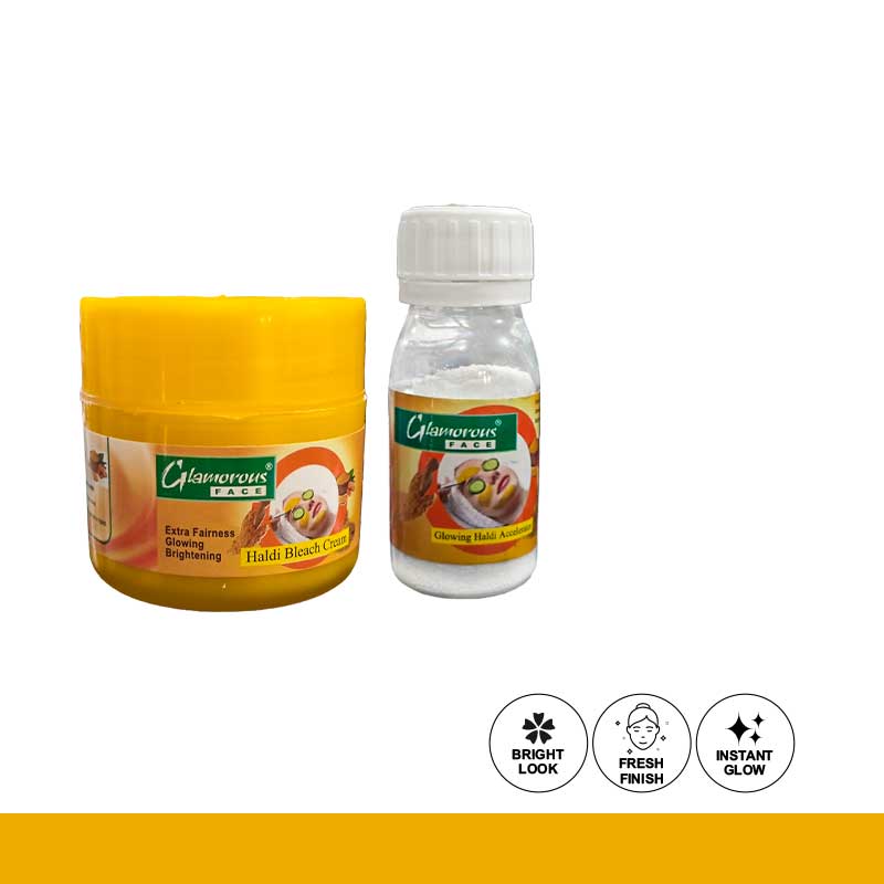 Glamorous Face Glowing Haldi Bleach, For Brightening And Extra Fairness