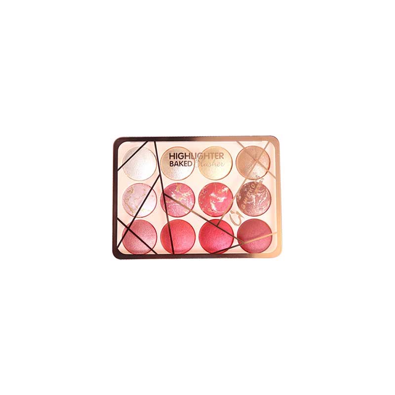 Glamorous Face 12 Color Highlighter & Blush On Palette