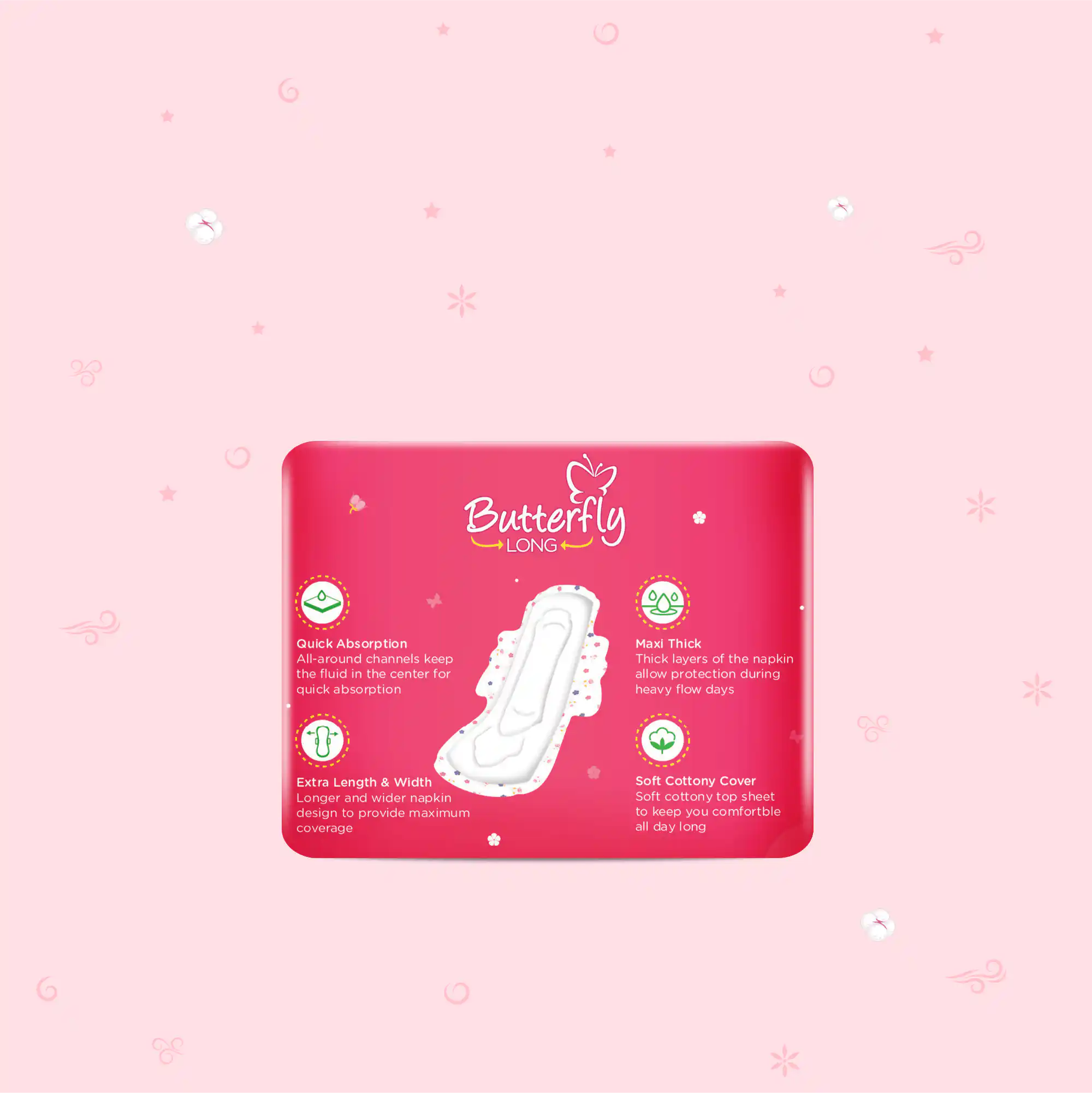 Butterfly Long Maxi Big Saver Sanitary Pads XXL 6 Pcs