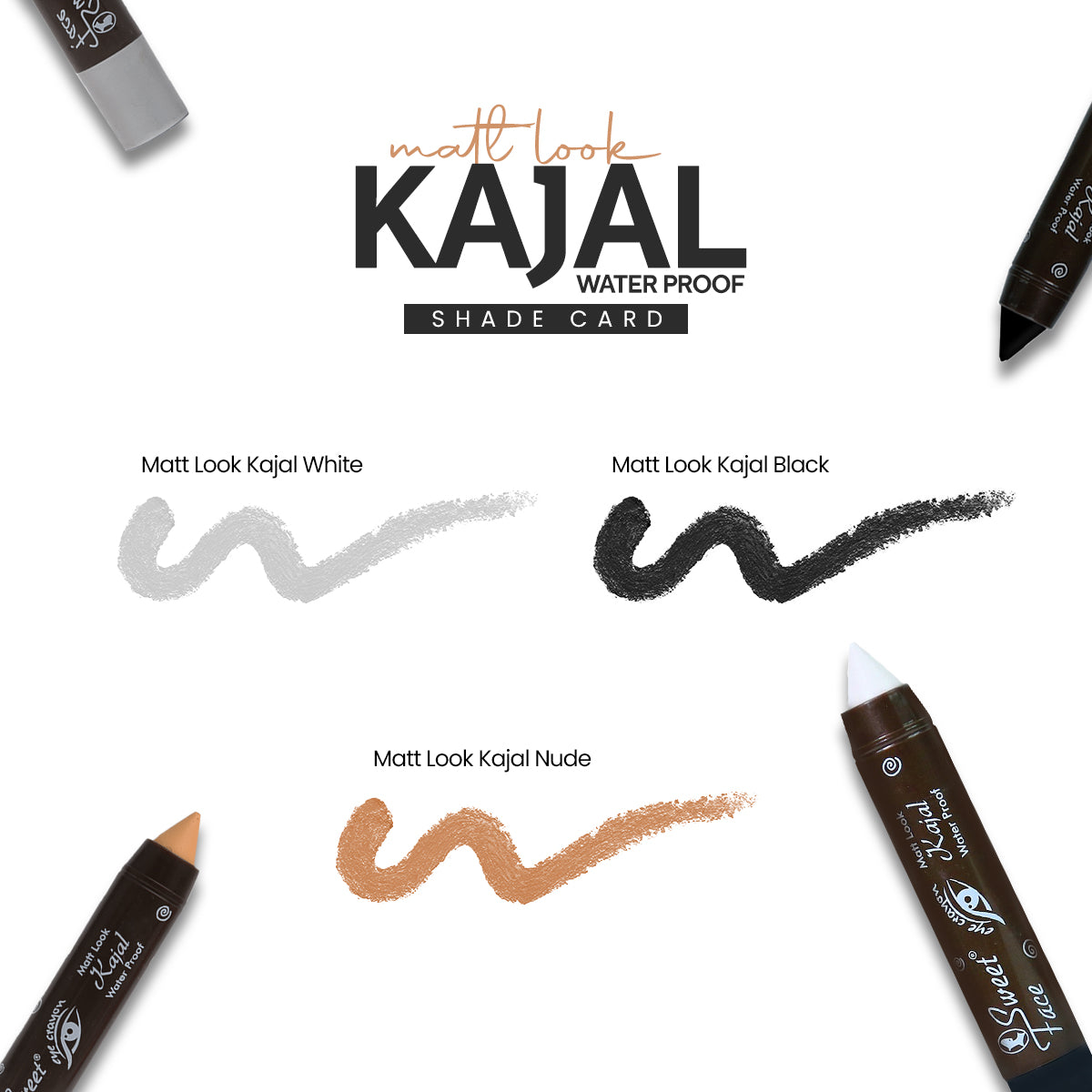 SweetFace Matte Kajal – Smudge Proof, Long-Lasting Eye Definition