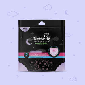 Butterfly Breathables Peaceful Nights Cottony Period Pants M-L Pack 2 Pcs