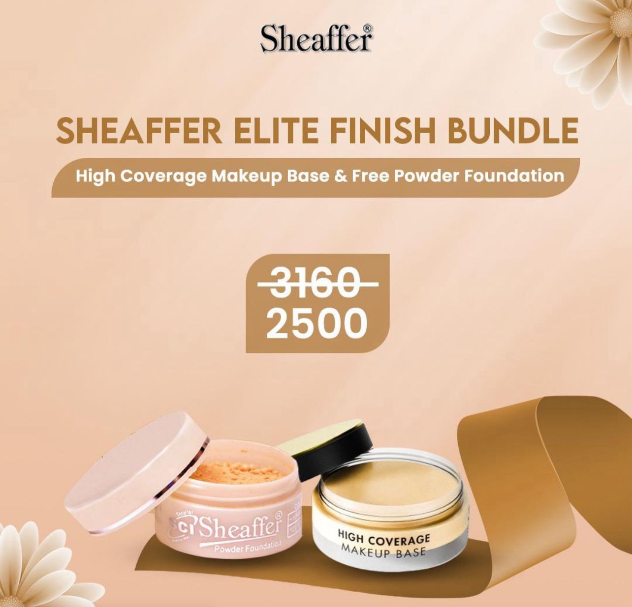 Sheaffer Elite Finish Bundle - High Coverage Makeup Base, Powder Foundation