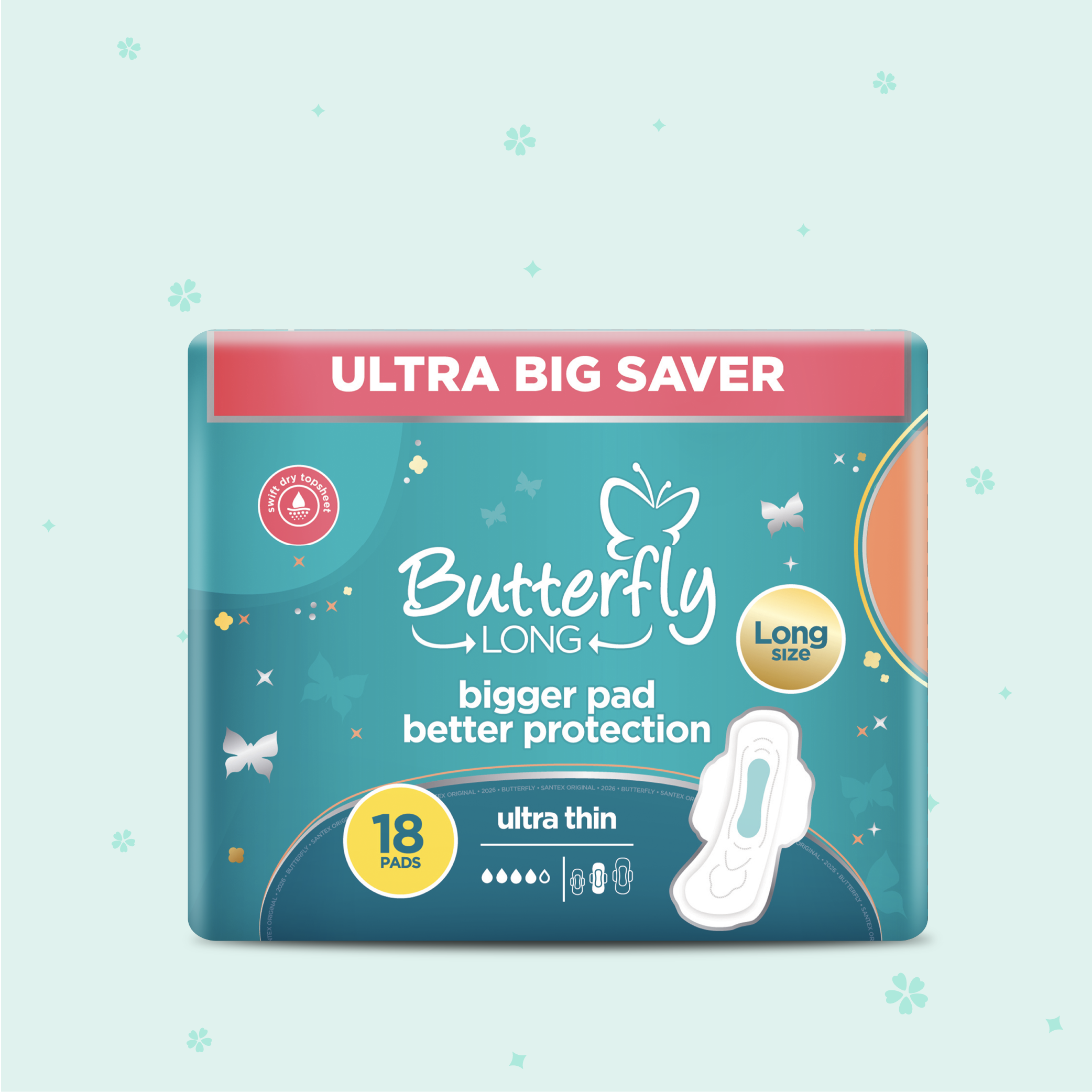 Butterfly Long Ultra Big Saver Sanitary Pads Long 18 Pcs