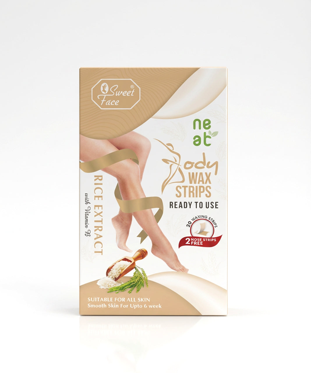 SweetFace Body Wax Strips 20PCS – Ready-to-Use Hair Removing Strips